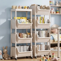 Chariot utilitaire à roulettes blanc en plastique, non pliable, à trois niveaux, étagère de rangement de cuisine, design multifonctionnel, matériau PP