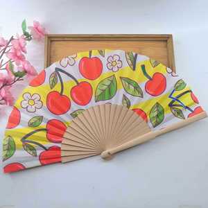 2025 Custom Logo Wholesale 23cm Spanish Wedding Folding Wooden Hand Fan Portable Painted Flower Style Quality Promotional <b>Gift</b> - Product Image 6