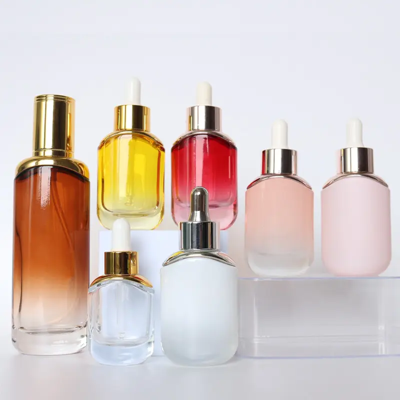 30ml frasco de vidro cosmético ml skincare recipientes garrafa de vidro conta-gotas de 15 50ml recipiente cosmético garrafa de vidro de soro