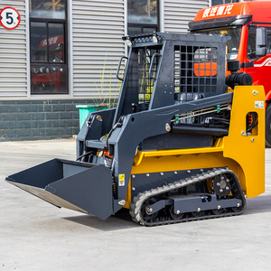 Penggerak selip selip berdiri di samping mesin pemuat Mini Epa Euro5 Walk beb termurah di <span class=keywords><strong>Steer</strong></span> selip <span class=keywords><strong>Steer</strong></span> dijual dengan Bucket - Product Image 4