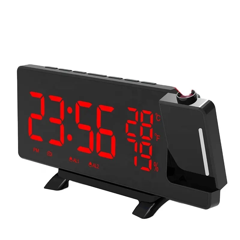 Europe Hot Sell LED Mirror Alarm Projection Alarm Table Clock 3D LED Clock