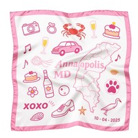 Foulard Carré de Luxe en Soie Satin Personnalisé pour Femme et Homme, Imprimé par Sublimation ou Numérique, 90x90 cm, Idéal comme Cadeau