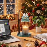 Lampe chauffe-bougie sans flamme personnalisée pour sapin de Noël, décoration de vacances, vente en gros directe usine