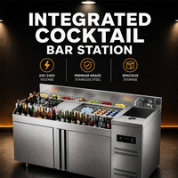 Station de bar à cocktails compacte, comptoir de préparation de boissons peu encombrant pour petits restaurants et bistrots