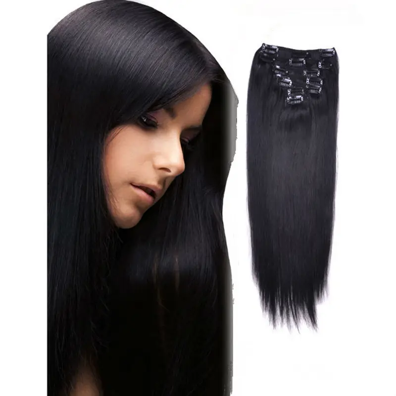 Clip trong phần mở rộng tóc con người Remy Clip màu sắc tự nhiên trong Brazil giá bán buôn tóc con người cơ thể sóng tóc Trung Quốc