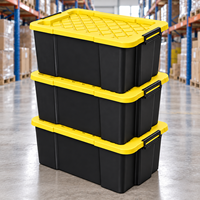 Boîte de rangement robuste de 60 L en plastique PP, empilable pour garage et entrepôt