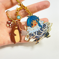 Gantungan Kunci Logam Lucu, Cincin Kunci, Keyring Logo Kustom, Gantungan Kunci Bentuk Bunga Berlapis Emas Personalisasi