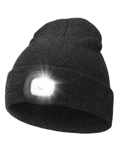 Bonnet LED de Noël avec lumière, unisexe, chaud, pour l'hiver, avec lampe frontale intégrée, 100% acrylique, pour la plage et les activités nocturnes en extérieur - Product Image 1