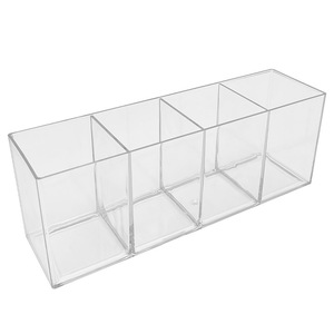 ที่ใส่ปากกาอะคริลิคใส 23.5x9x6 ซม. กล่องเก็บเครื่องสำอางแปรงแต่งหน้าออแกไนเซอร์เดสก์ท็อปเครื่องเขียนคอนเทนเนอร์ - Product Image 4