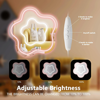 Miroir LED USB à intensité variable en forme de fleur pour filles et adolescentes, lumière néon pour chambre à coucher, salon et décoration de fête