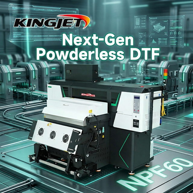 Kingjet No Powder Dtf Printer 60cm Direct to Film Transfer Printing Machine for Clothes T-shirt Powderless Dtf Printer