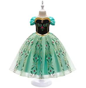 Ensemble de robe de princesse verte pour filles avec couronne, baguette magique et bijoux, costume de fête d'anniversaire pour enfants, Halloween, carnaval, cosplay - Product Image 2