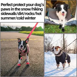 Toptan açık Pet Paw koruyucu isıya dayanıklı yansıtıcı askıları sıcak kaldırım için köpek çizmeleri nefes köpek ayakkabı
