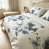 Ensemble de couette en microfibre 100% de haute qualité, ultra doux et respirant, imprimé numérique 3D, 6 pièces, 400TC, jacquard moderne, motif végétal, taille King