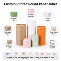 Boîte en tube de papier rond imprimée sur mesure, boîte cylindrique en papier kraft écologique pour emballage cadeau de bougies parfumées