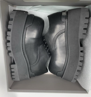 Scarpe Eleganti da Uomo in Vera Pelle, Scarpe Nere con Lacci e Plateau, Calzature Alla Moda e Trendy con Rialzo in Pelle