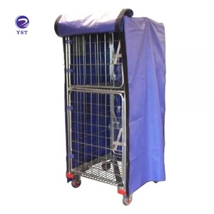 Carrello a gabbia placcata in zinco resistente alla ruggine per trasportare i vestiti - Product Image 1