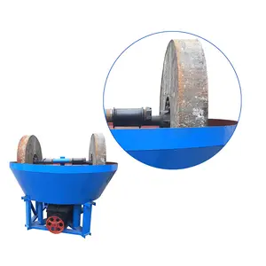 New Type Model Three Wheel Roller Round 1200 Wet Pan Grinding Mills For Gold, Gold Ore Dressing Wet Pan Mill Machine Price