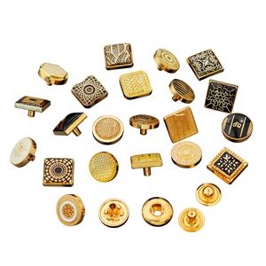 Luxury Metal Snap <b>Buttons</b> Set Square Round Embossed Pattern Nickel-Free for Shirt Thobe Clothing - Product Image 3