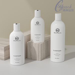 Vente flash 300ml 400ml 500ml Nouveau design personnalisé Bouteille de shampooing et d'après-shampooing cylindrique vide en plastique PET avec bouchon à <span class=keywords><strong>disque</strong></span> - Product Image 4