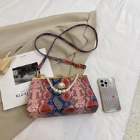 Sacs à bandoulière tendance en similicuir imprimé serpent pour femme, sacs à main de luxe de créateur en PU pour soirée, vente en gros