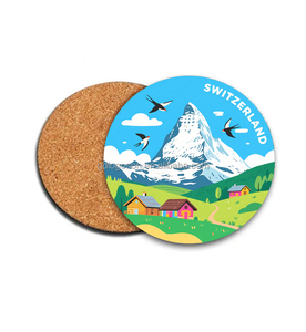 Vintage Interlaken montagne impression caboteur suisse suisse <span class=keywords><strong>liège</strong></span>/bois sous-verres tourisme Souvenirs suisse bois artisanat - Product Image 1