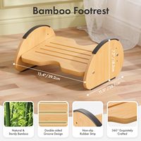 Repose-pieds ergonomique BH, repose-pieds réglable 2 en 1, repose-pieds à bascule réversible en bambou pour sous le bureau au travail