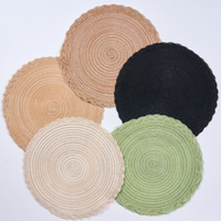 Set de table rond en coton et ramie de style nordique, antidérapant, pour la décoration de la maison