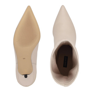 Bottines <span class=keywords><strong>beige</strong></span> imitation <span class=keywords><strong>daim</strong></span> <span class=keywords><strong>femme</strong></span> et dame à talon moyen et bout pointu - Product Image 5