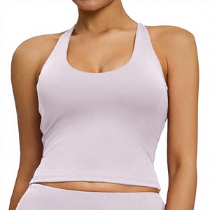 Women's Yoga Vest Sleeveless Halter High Support Breathable Eco-Friendly Sports Bra for Gym Fitness with Solid Pattern - Product Image 6