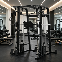 Máquina Smith Comercial Multifunción para Gimnasio en Casa, Rack de Potencia, Rack de Sentadillas, Press de Banca, Cable Crossover, Equipo de Entrenamiento Funcional