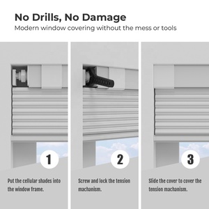 Pas de perceuse nuances cellulaires sans fil stores de fenêtre en nid d'abeille sécurité pour enfants Push up <span class=keywords><strong>accordéon</strong></span> nuances stores assombrissants pour chambre - Product Image 5