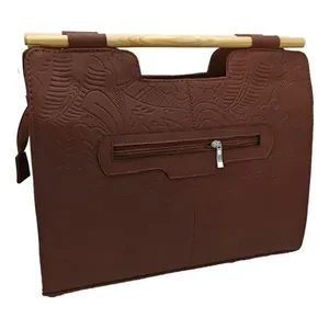 Borsa Tote Fana Teresita Chedrn in Pelle Bovina Fatta a Mano, Casual, a Tracolla con Decorazione a Catena, Manico Singolo, Chiusura con Cerniera, Borsa da Donna - Product Image 1