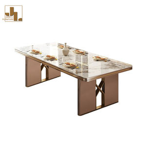 Juego de Mesa y Sillas de Lujo Rectangular para Comedor de Villa Estilo Moderno, Mobiliario para <span class=keywords><strong>Restaurante</strong></span> de Hotel, Mesa de Comedor de 6 Asientos - Product Image 6