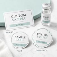 Étiquettes personnalisées en BOPP pour peptides, autocollants imperméables pour flacons, pour petits flacons, emballage d'échantillons cosmétiques, service d'impression OEM
