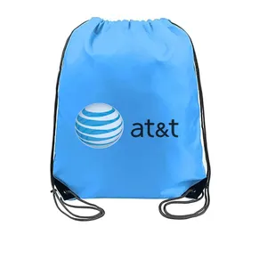 Bolsa de poliéster con cordón duradera promocional impermeable para la promoción de la empresa de comunicación