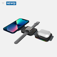 Chargeur sans fil magnétique 3-en-1 à charge rapide PD 15W avec design pliable pour téléphone portable et montre connectée - Support de voyage portable