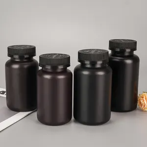 Bottiglie di plastica nere opache della capsula di 50cc 80cc 100cc 120cc 250cc 200cc bottiglia nera opaca della pillola dell'animale domestico 100ml 120ml con il coperchio nero