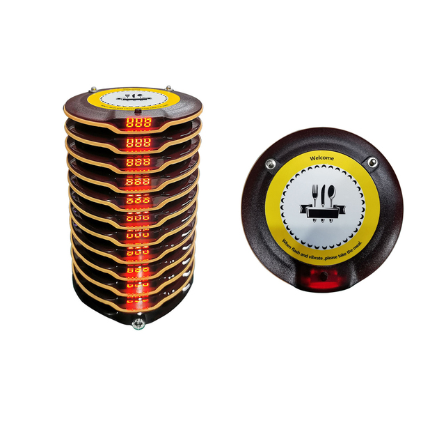 Wireless Restaurant Table Calling System New Vibrating Waterproof Buzzer Service Beeper for Food Shop