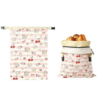 Sac à pain en lin avec cordon de serrage en cire d'abeille, amovible et réutilisable, fermeture rapide, grand format, pour le stockage du pain au levain frais et la conservation en réfrigérateur