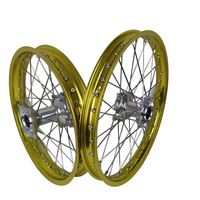 Jeu de roues à rayons de motocross 18"/21" avec jante en alliage jaune vif pour Suzuki RMZ Dirt Bike, accessoires de moto tout-terrain