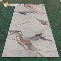 Panneau mural en PVC imperméable à texture de marbre flexible et pliable, revêtement UV pour salle de bain et hôtel