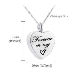 Ciondolo cremazione gioielli commemorativo con ceneri incisabili sarà sempre nel mio cuore collana con ciondolo di gioielli commemorativi - Product Image 2