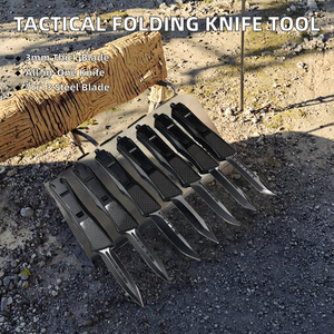 Couteau pliant tactique de camping et de chasse en alliage de zinc, prix direct usine, DIY OEM, outil multifonctionnel de sauvetage et de défense EDC - Product Image 2