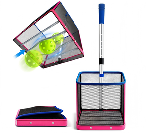 Ramasseur de balles de pickleball FiveK, panier pliable léger avec poignée télescopique en acier inoxydable, portable pour les terrains 2026 - Product Image 1