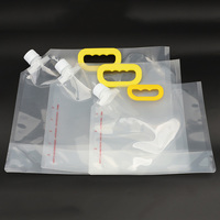 Emballage liquide pour vin de 500 ml, 1 L, 2 L, 5 L, sac biodégradable transparent, poche debout avec bec verseur et poignée