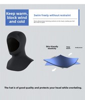 Capuche de plongée en néoprène 3mm/5mm Capuche extensible durable pour la plongée en apnée, le kayak, le surf, le canoë, les sports nautiques