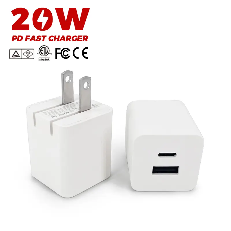 QC PD Fast Charging Travel Adapter USB 20W USB C Charger For Apple IPhone Macbook