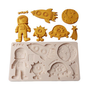 Moules à Fondant d'astronaute, fusée, espace robotique, avion, moules en Silicone pour <span class=keywords><strong>la</strong></span> décoration <span class=keywords><strong>de</strong></span> gâteaux, moule à chocolat - Product Image 3