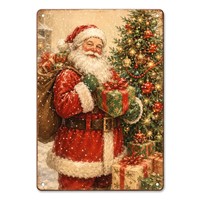 Plaque murale métallique vintage personnalisée de Noël, panneau en étain 8x12 pouces avec trous pré-percés pour décoration commerciale de bar, pub, fêtes, commande en gros